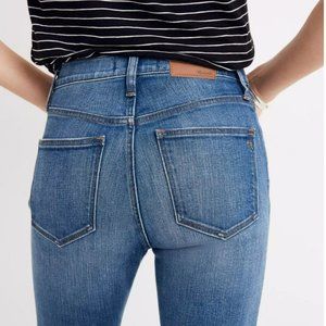 MADEWELL 9” High Rise Skinny Crop Distressed Raw Hem Blue Jeans